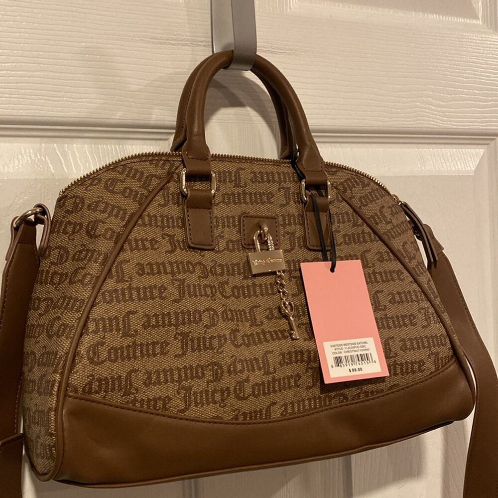 BNWT JUICY COUTURE Eastside Westside Satchel in Chestnut Chino Brown